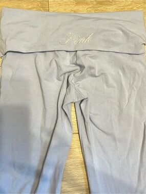 PINK Victoria's Secret Light Gray Fold-Over Waist Leggings